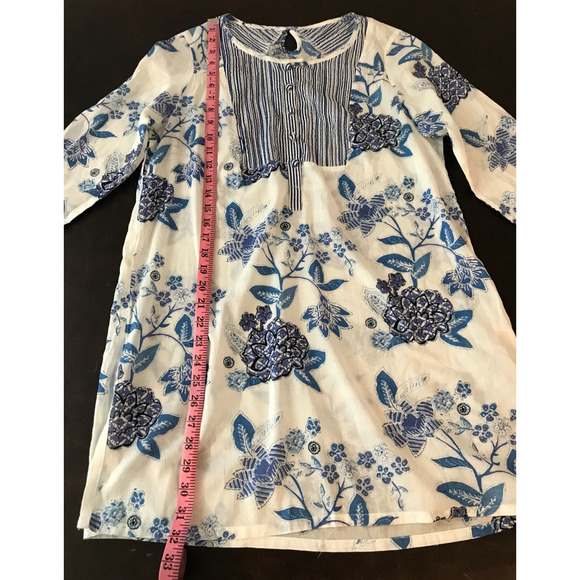 Anthropologie Mermaid Sea Holly Floral Tunic Top - Size Medium - New with Tag - Picture 6 of 11